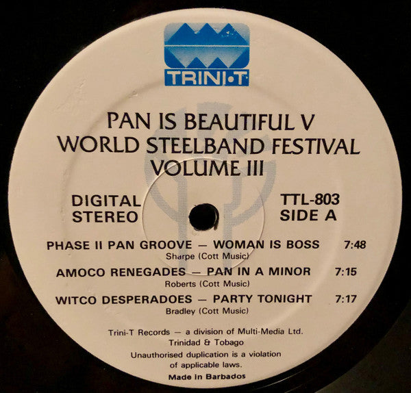 Various : Pan Is Beautiful V - World Steelband Festival Vol. 3 (LP, Liv)