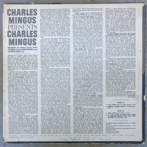 Charles Mingus : Presents Charles Mingus (LP, Album, Mono)