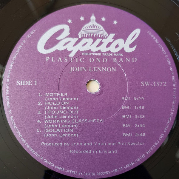 John Lennon & The Plastic Ono Band : John Lennon / The Plastic Ono Band (LP, Album, RE)