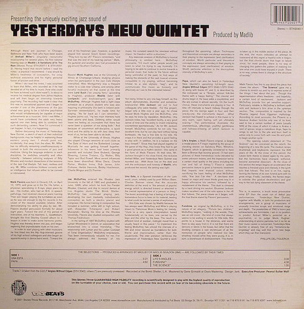 Yesterdays New Quintet : Uno Esta EP (12", EP)