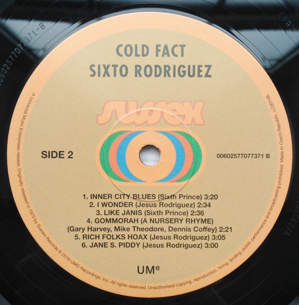 Sixto Rodriguez : Cold Fact (LP, Album, RE, RM, 180)
