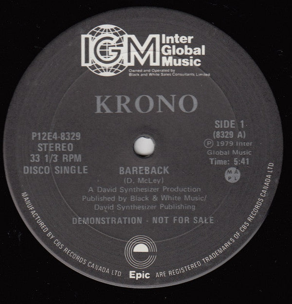 Krono (2) : Jamaica Electric / Bareback (2x12", Single, Promo)