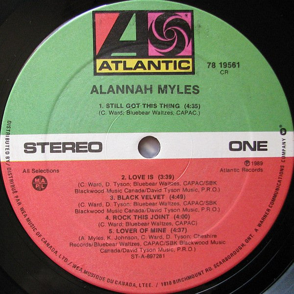 Alannah Myles : Alannah Myles (LP, Album)