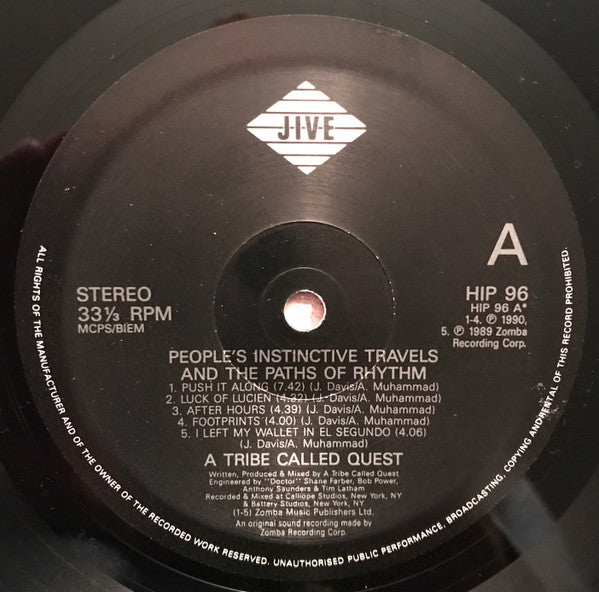 A Tribe Called Quest : People's Instinctive Travels And The Paths Of Rhythm (LP, Album)