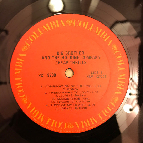 Big Brother & The Holding Company : Cheap Thrills (LP, Album, RE, Gat)