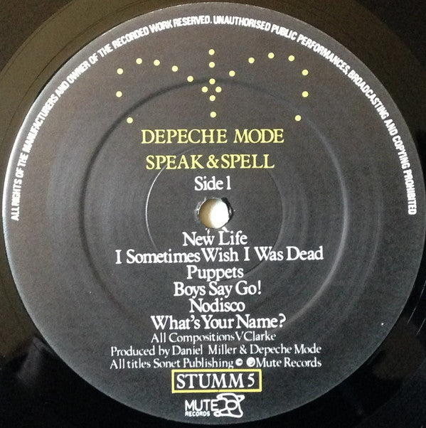 Depeche Mode : Speak & Spell (LP, Album, RP, CBS)