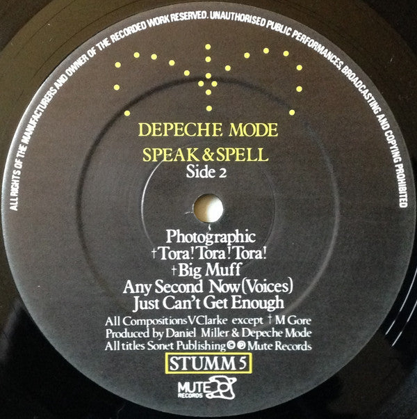 Depeche Mode : Speak & Spell (LP, Album, RP, CBS)