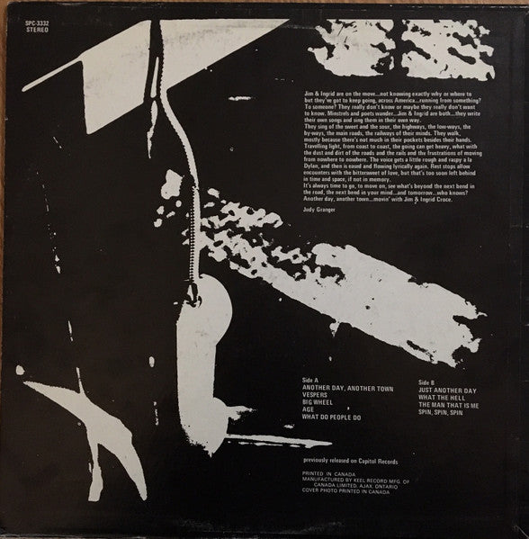 Jim & Ingrid Croce : Another Day, Another Town (LP, Album)