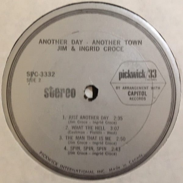 Jim & Ingrid Croce : Another Day, Another Town (LP, Album)
