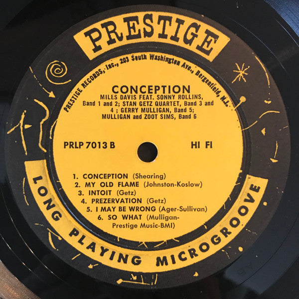 Miles Davis / Stan Getz / Gerry Mulligan / Lee Konitz / Sonny Rollins / Zoot Sims : Conception (LP, Comp, Mono, RE, RM)
