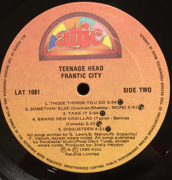 Teenage Head : Frantic City (LP, Album)