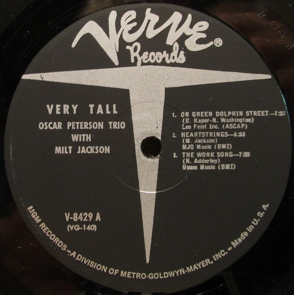 The Oscar Peterson Trio With Milt Jackson : Very Tall (LP, Album, Mono, MGM)