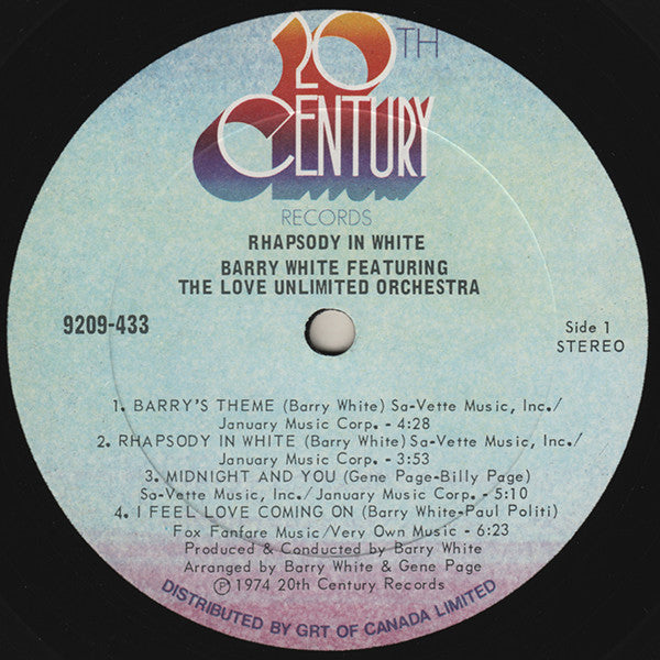 Love Unlimited Orchestra : Rhapsody In White (LP, Album)