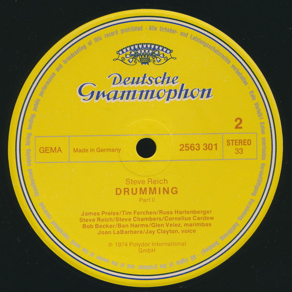 Steve Reich : Drumming / Music For Mallet Instruments, Voices And Organ / Six Pianos (3xLP, RE + Box)