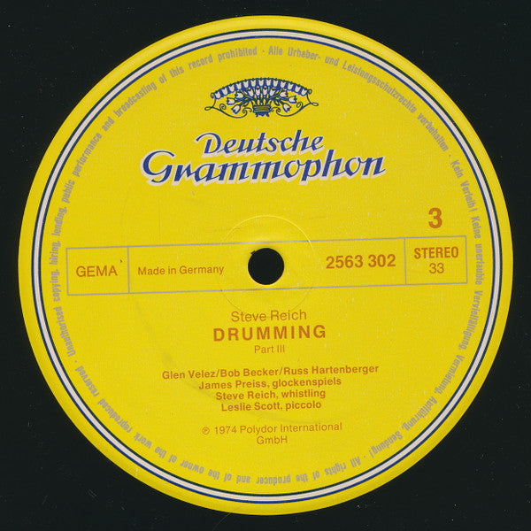Steve Reich : Drumming / Music For Mallet Instruments, Voices And Organ / Six Pianos (3xLP, RE + Box)