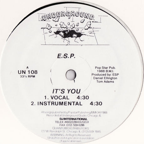 E.S.P. : It's You (12", RE)