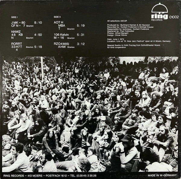 Anthony Braxton : Solo - Live At Moers Festival (LP, Album)