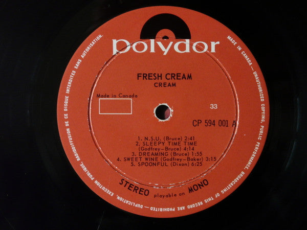 Cream (2) : Fresh Cream (LP, Album)