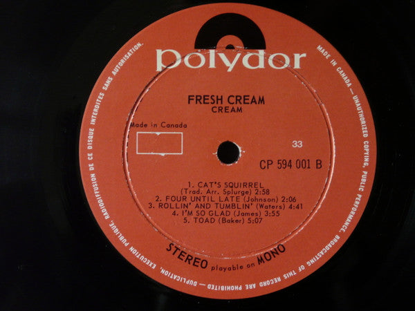 Cream (2) : Fresh Cream (LP, Album)
