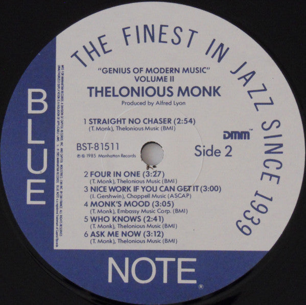 Thelonious Monk : Genius Of Modern Music Volume 2 (LP, Comp, Mono, RE, RM, DMM)