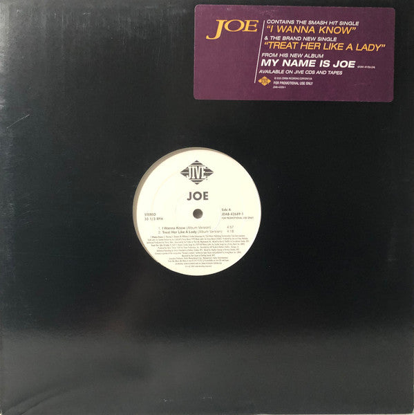 Joe : I Wanna Know / Treat Her Like A Lady (12", Promo)