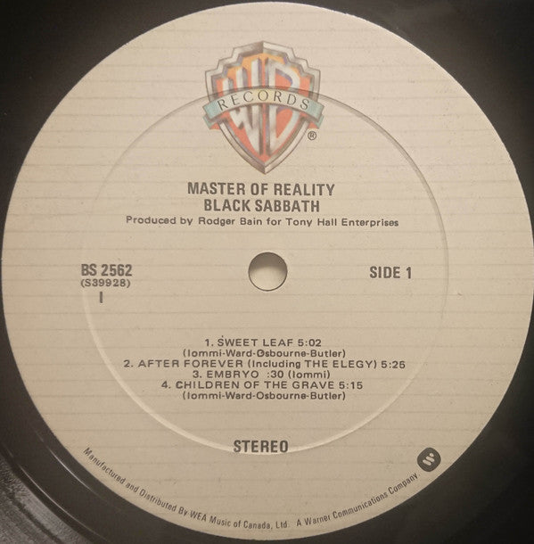 Black Sabbath : Master Of Reality (LP, Album, RE)