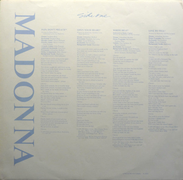 Madonna : True Blue (LP, Album)
