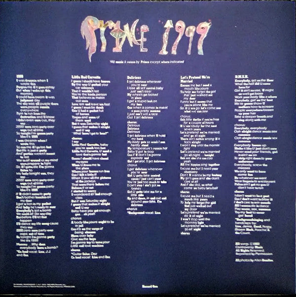 Prince : 1999 (2xLP, Album, RE, RM + 2xLP, Comp, Mono, RM + Dlx)