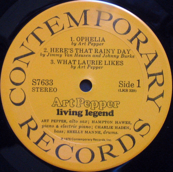 Art Pepper : Living Legend (LP, Album)