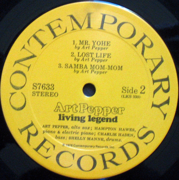 Art Pepper : Living Legend (LP, Album)