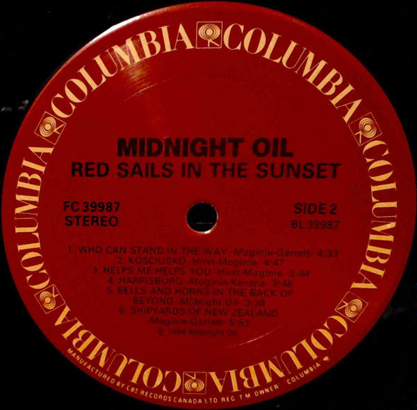 Midnight Oil : Red Sails In The Sunset (LP, Album, RE)