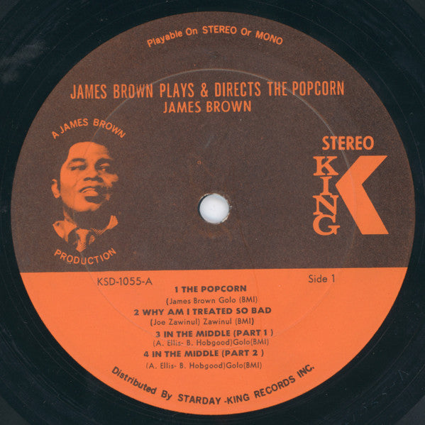 James Brown Directs And Dances With The The James Brown Band : The Popcorn (LP, Album, Ora)