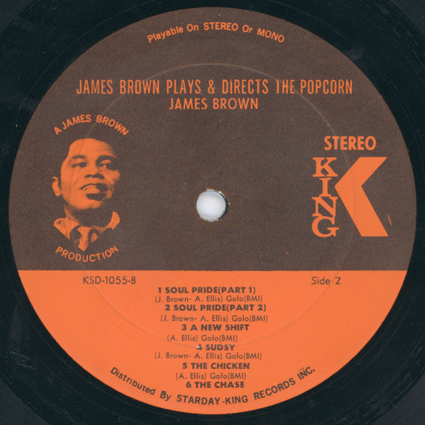 James Brown Directs And Dances With The The James Brown Band : The Popcorn (LP, Album, Ora)