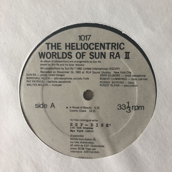 Sun Ra : The Heliocentric Worlds Of Sun Ra, Volume 2 (LP, Album)