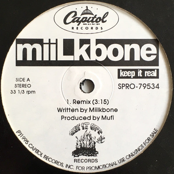 Miilkbone : Keep It Real (Remix) (12", Promo)