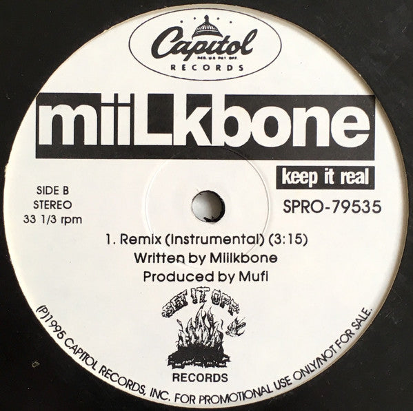 Miilkbone : Keep It Real (Remix) (12", Promo)