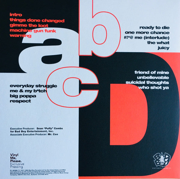 Notorious B.I.G. : Ready To Die (LP, Red + LP, Whi + Album, Club, RE, RM, RP)