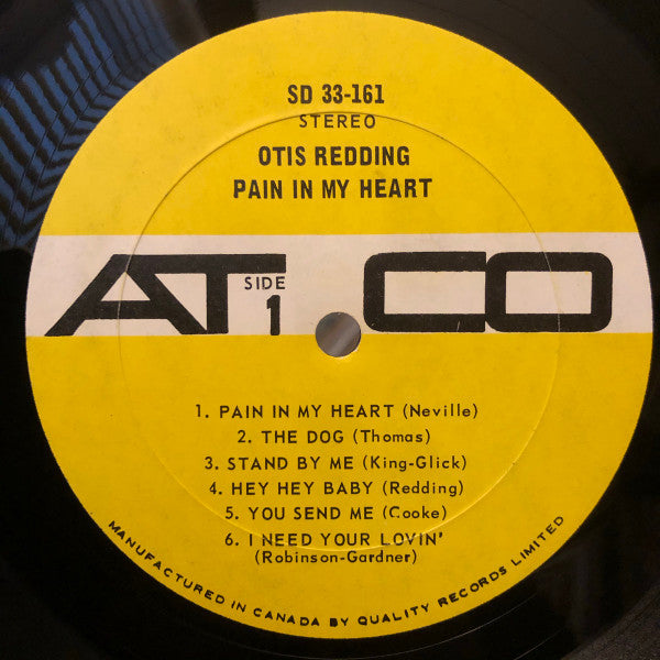 Otis Redding : Pain In My Heart (LP, Album, RE)