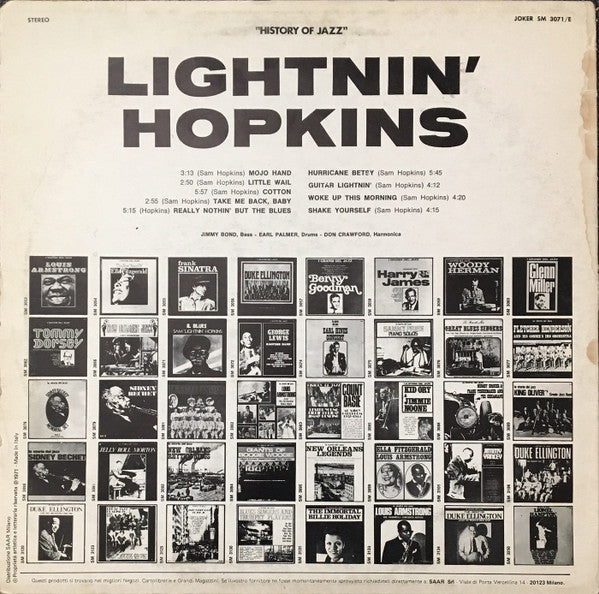 Lightnin' Hopkins : The Blues (LP, Album, RE)