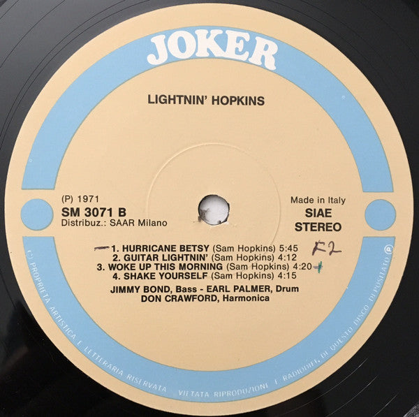 Lightnin' Hopkins : The Blues (LP, Album, RE)