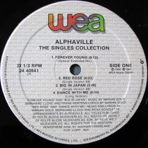 Alphaville : The Singles Collection (LP, Comp)