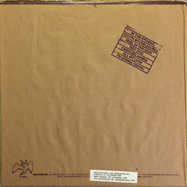 Led Zeppelin : In Through The Out Door (LP, Album, RE, "A")