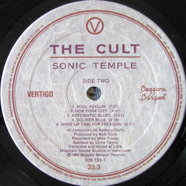 The Cult : Sonic Temple (LP, Album, M/Print)
