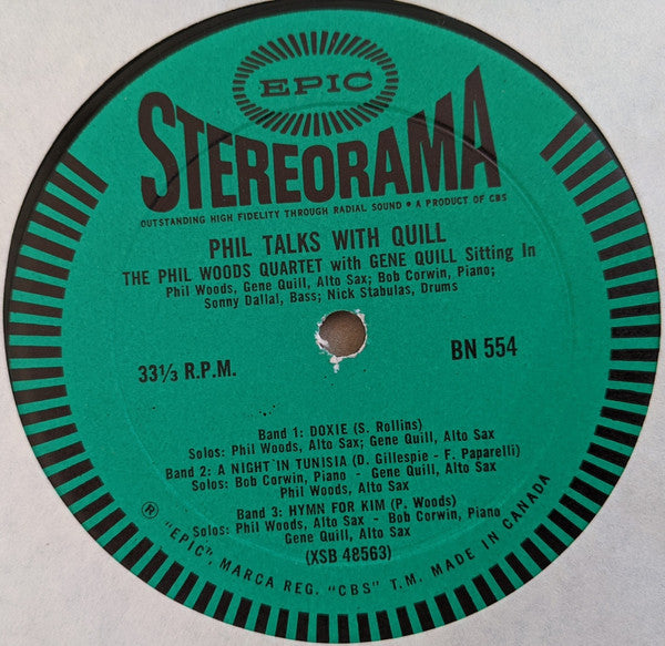 The Phil Woods Quartet With Gene Quill : Phil Talks With Quill (LP, Album)