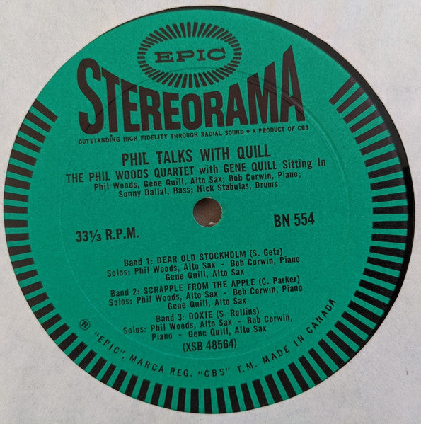 The Phil Woods Quartet With Gene Quill : Phil Talks With Quill (LP, Album)