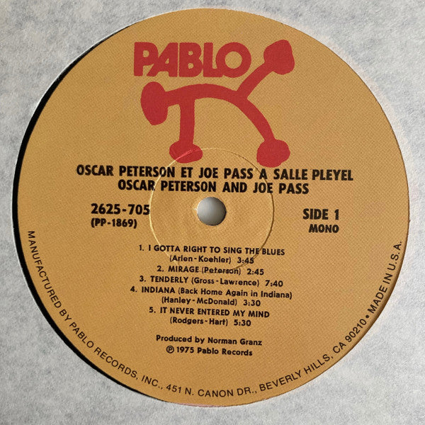 Oscar Peterson / Joe Pass : Oscar Peterson Et Joe Pass À La Salle Pleyel (2xLP, Album, Mono)