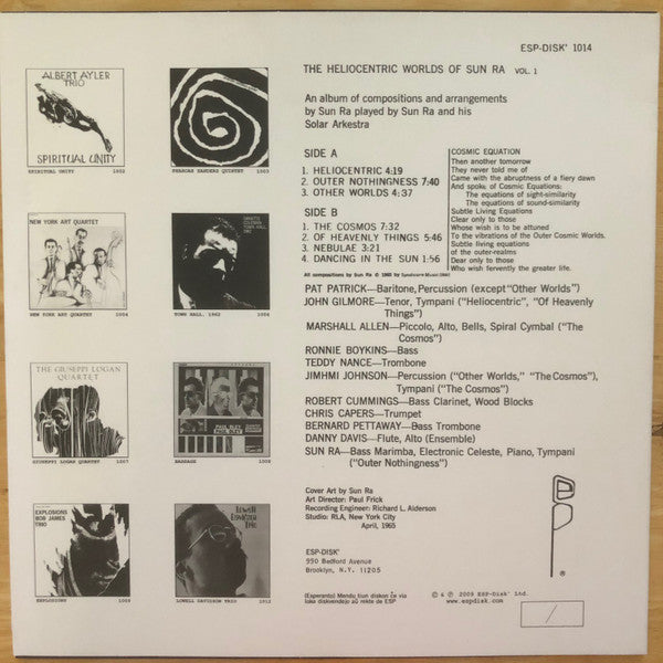 Sun Ra : The Heliocentric Worlds Of Sun Ra (LP, Album, RE, 180)