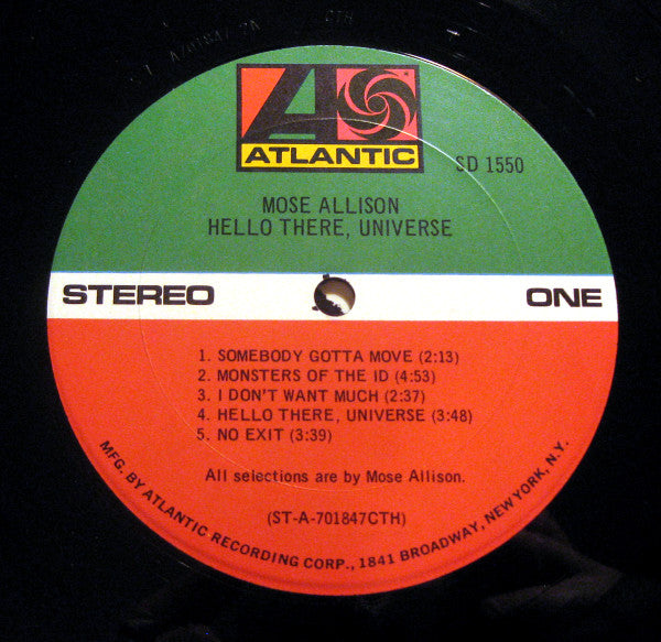 Mose Allison : ...Hello There, Universe (LP, Album, CTH)
