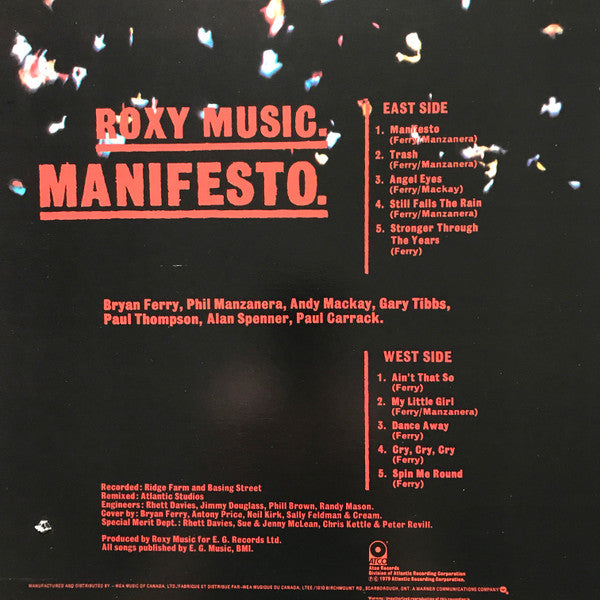 Roxy Music : Manifesto (LP, Album)