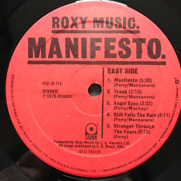 Roxy Music : Manifesto (LP, Album)